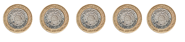 Look at the image below. There are ___ groups of £2.