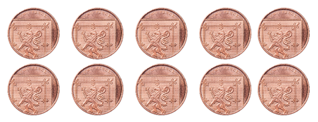 There are ten two pence coins.  The total value is <span class="blank">______</span> p.