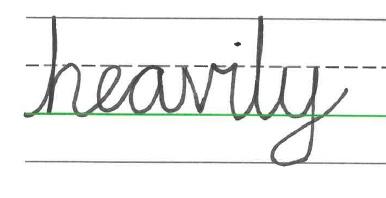 Which cursive letter joins are being used in this word?