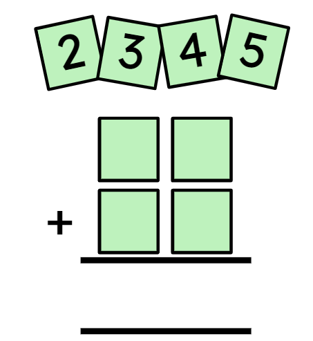 Use the digit cards. Set them out to make two 2-digit numbers. What is the largest sum you can make?