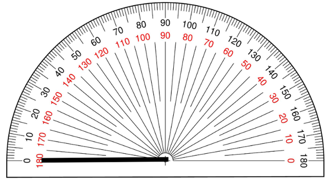 The zero line of a 130° has been drawn. Which line and arc would be most appropriate to use to create the angle?