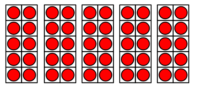 Skip count in 10s to count the counters.