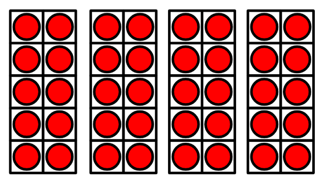 Skip count in 10s to count the counters.