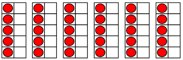 Skip count in 5s to count the counters. There are <span class="blank">______</span> counters.