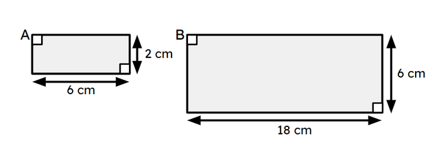 Shape A is enlarged to give shape B. The scale factor of this enlargement is <span class="blank">______</span>.