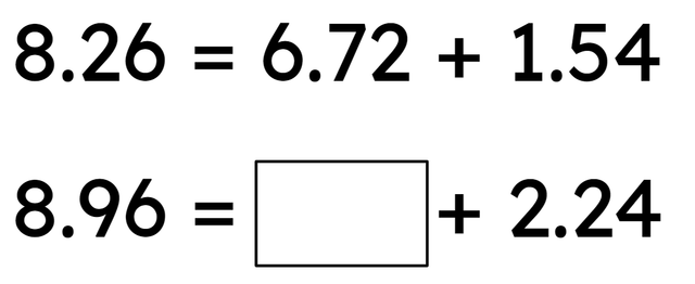 Without using a written method, calculate the unknown value in the pair of equations shown.
