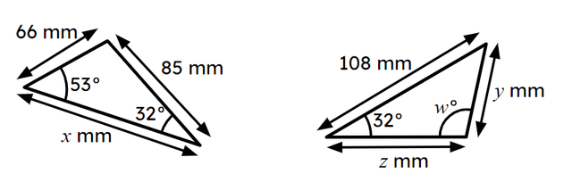 The diagram shows a pair of congruent triangles. Which of these Oak pupils are making a correct statement?