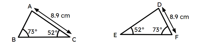 Are these two triangles congruent? Explain your answer.