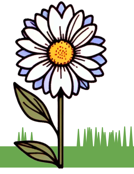 Which statement correctly compares the flower and the grass?
