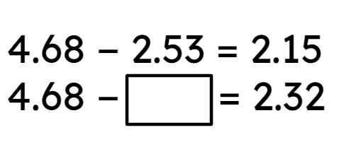 Look at the pair of equations and use the complete one to help find the missing number in the second.