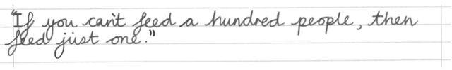 Which cursive letter joins are being used in this quote?