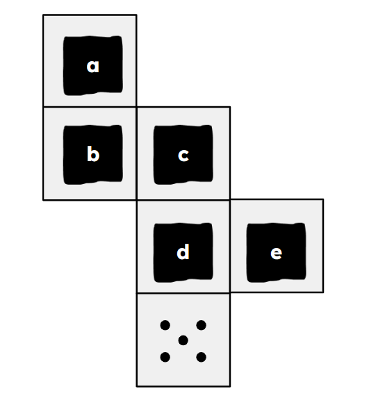 This is a net for a dice. Which face would have 2 spots?