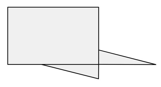 The triangles have been cut off the ends of a parallelogram and repositioned. Which of the statements is true?
