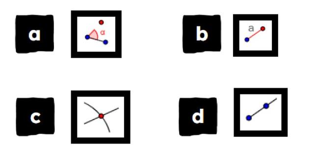 Laura is using GeoGebra to accurately draw a triangle with ∠BAC = 135° and ∠ABC = 32° and side AB = 6 units. Which of these tools should Laura use to draw side BC?
