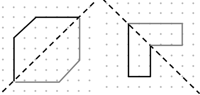 Look at these shapes that have been reflected. Both shapes are __________.