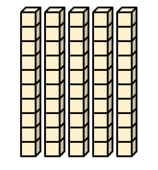 The Base 10 blocks represent a number. What is one tenth times the size of the number shown?