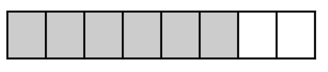 Which fraction shows how much of the bar has been shaded?