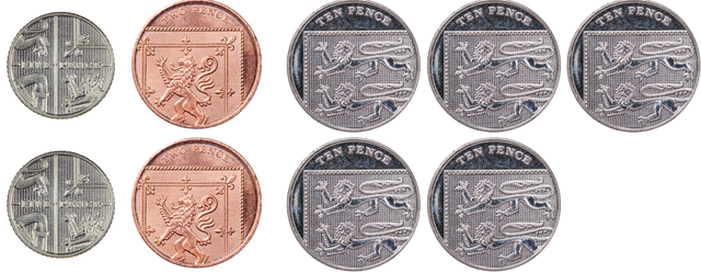 Find the value of this set of coins. <span class="blank">______</span> p