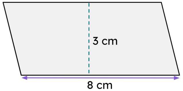 What is the area of the parallelogram? <span class="blank">______</span> cm².