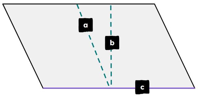 Which line is the base of the parallelogram?