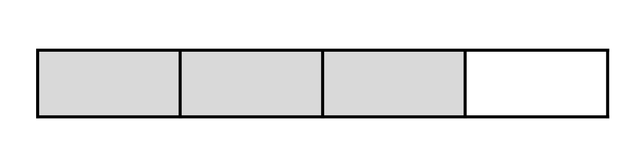 Look at the bar. What fraction of the bar is shaded grey?
