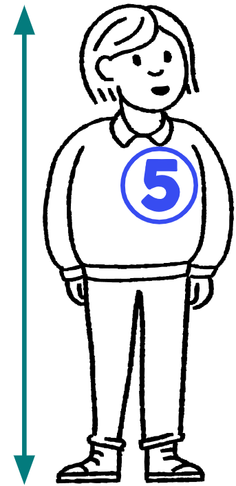 The average height of a five-year-old child