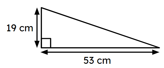 Work out the length of the hypotenuse, to 1 decimal place.