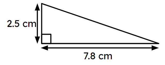 Work out the length of the hypotenuse, to 1 decimal place.