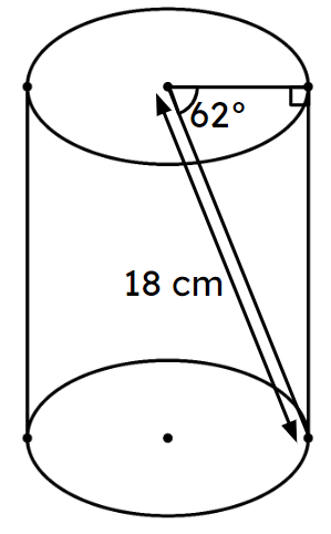 Match the parts of the cylinder to the correct calculation/answer.