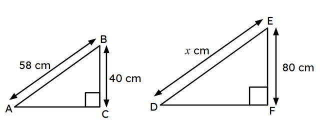 Triangle ABC and triangle DEF are similar. What is the length of side <Math>x</Math>?