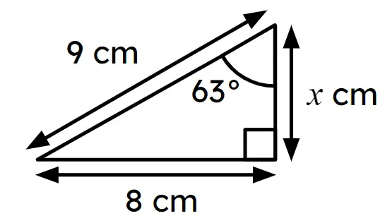 Which calculations are correct to find the length marked <Math>x</Math>?