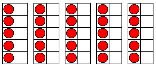 Skip count in 5s to count the counters. There are <span class="blank">______</span> counters.