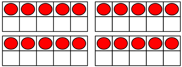 Skip count in 5s to count the counters. Select the correct number of counters.