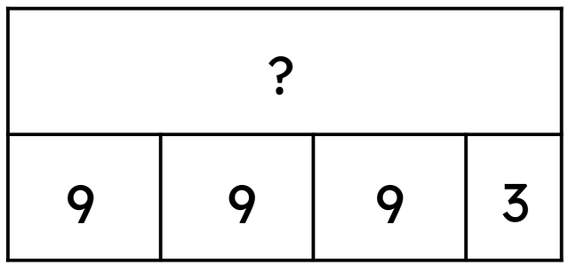 Sofia divides some counters into equal groups of 9 with a remainder of 3.  How many counters did she start with? <span class="blank">______</span>