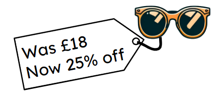 What is the new price of the sunglasses? £<span class="blank">______</span>