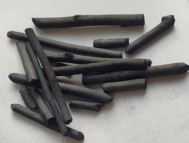 a piece of charcoal