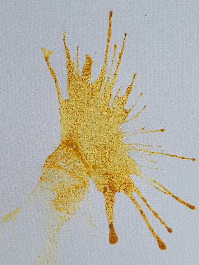 Which object has been used to make these marks with the ink?